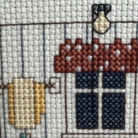 Framed Embroidery Little Girl on Toilet Double Mat Elegant & Humorous 11.25" T - Picture 5 of 14